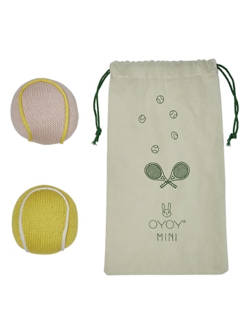 OYOY mini Babyrassel "Tennis Ball" in Beige/ Gelb - ab Geburt