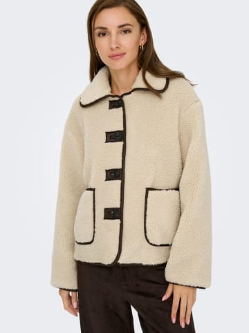 JDY Fleece vest "Noella" beige/bruin