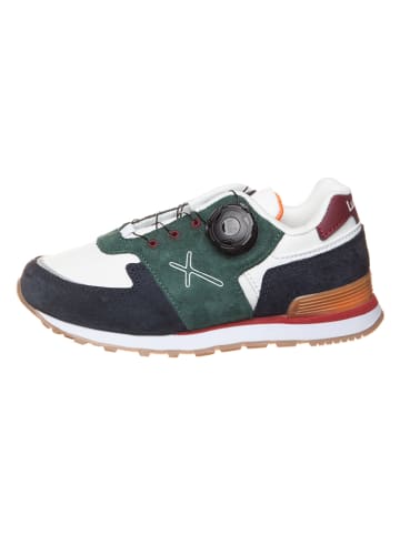 Lurchi Leder-Sneakers "George" in Weiß/ Grün