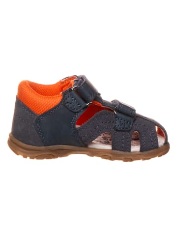 Lurchi Leder-Halbsandalen "Jonathan" in Dunkelblau/ Orange