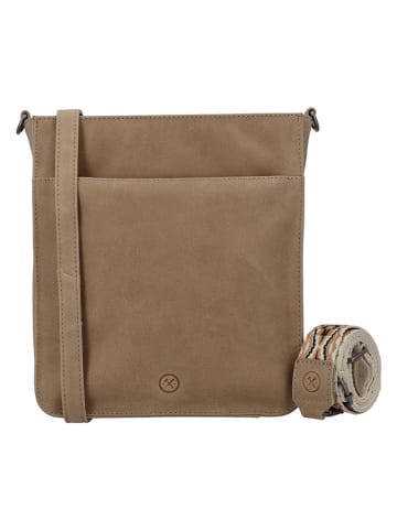 HIDE & STITCHES Leren schoudertas lichtbruin - (B)25 x (H)28 x (D)9 cm