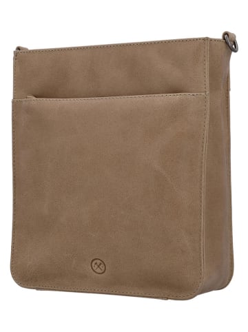 HIDE & STITCHES Leder-Umhängetasche in Hellbraun - (B)25 x (H)28 x (T)9 cm