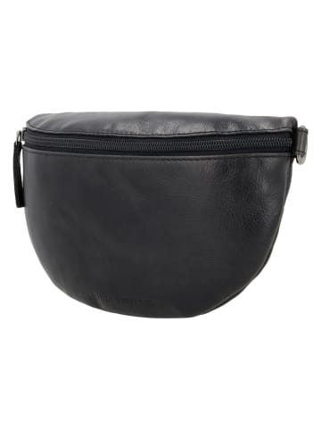 HIDE & STITCHES Leder-Brustbeutel in Schwarz - (B)24 x (H)13 x (T)8 cm