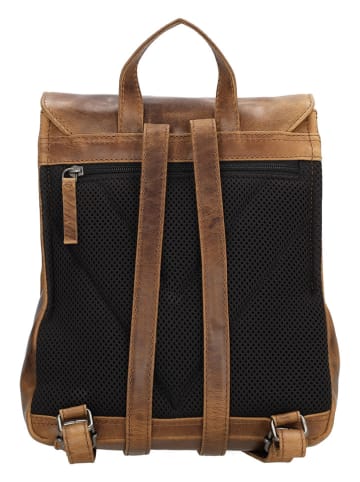 micmacbags Leder-Rucksack "Next Navajo" in Braun - (B)23 x (H)26 x (T)9 cm