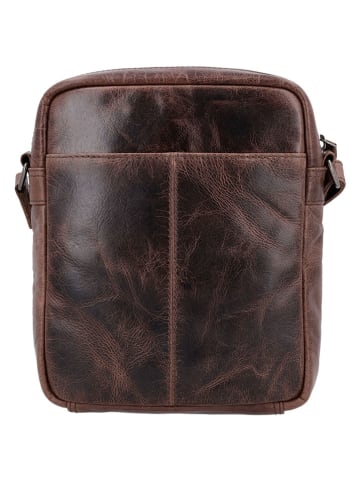 HIDE & STITCHES Leren schoudertas bruin - (B)19 x (H)23 x (D)6 cm