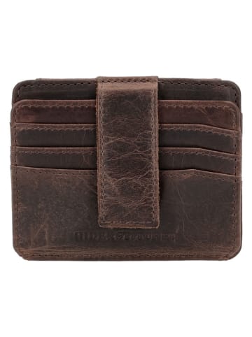 HIDE & STITCHES Leder-Kartenetui "Next Navajo" in Dunkelbraun - (B)10 x (H)8,5 x (T)1 cm