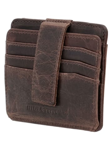 HIDE & STITCHES Leren pasetui "Next Navajo" donkerbruin - (B)10 x (H)8,5 x (D)1 cm