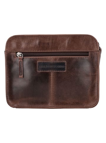 HIDE & STITCHES Leder-Umhängetasche in Braun - (B)23 x (H)18 x (T)8 cm