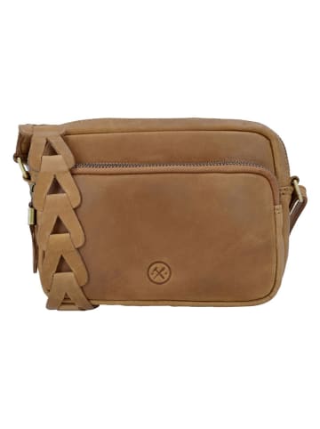 HIDE & STITCHES Leren schoudertas lichtbruin - (B)20 x (H)17 x (D)5 cm