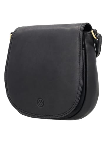 HIDE & STITCHES Skórzana torebka w kolorze czarnym - 20 x 19 x 5 cm