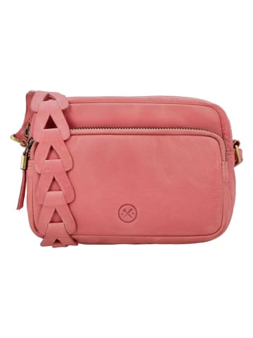 HIDE & STITCHES Leren schoudertas roze - (B)20 x (H)17 x (D)5 cm