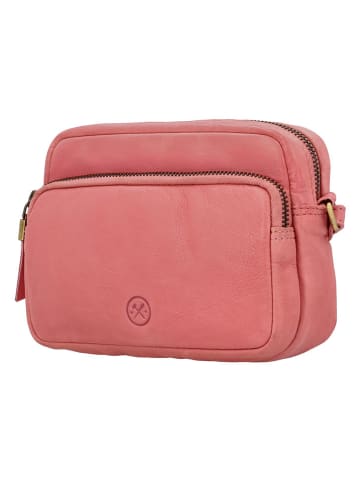 HIDE & STITCHES Leder-Umhängetasche in Pink - (B)20 x (H)17 x (T)5 cm