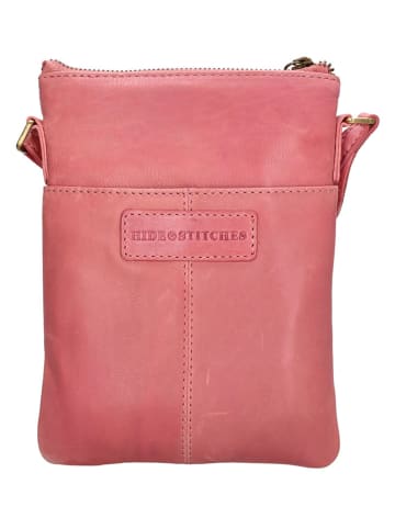 HIDE & STITCHES Leren schoudertas lichtroze - (H)21 x (D)2 cm