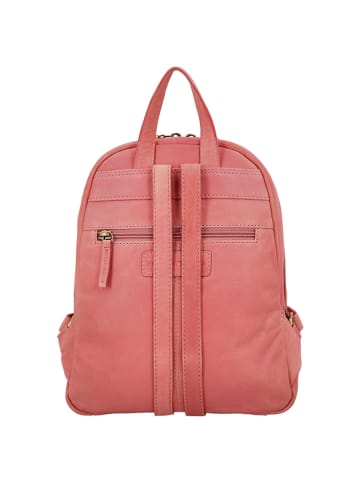 HIDE & STITCHES Leder-Rucksack "Daydreamer" in Pink - (B)23,5 x (H)25,5 x (T)8,5 cm
