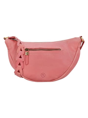 HIDE & STITCHES Leder-Umhängetasche in Rosa - (B)31 x (H)17 x (T)9 cm
