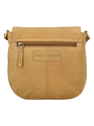 HIDE & STITCHES Leren schoudertas lichtbruin - (B)20 x (H)19 x (D)5 cm