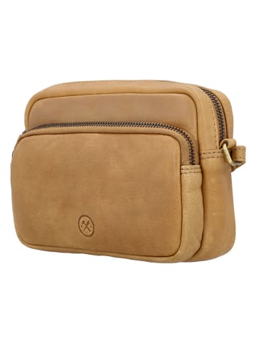 HIDE & STITCHES Leren schoudertas lichtbruin - (B)20 x (H)17 x (D)5 cm