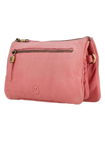HIDE & STITCHES Skórzana torebka w kolorze jasnoróżowym - 21 x 12 x 2 cm