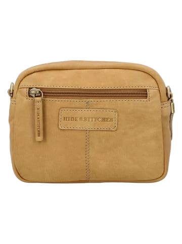 HIDE & STITCHES Leren schoudertas lichtbruin - (B)19 x (H)14 x (D)6 cm