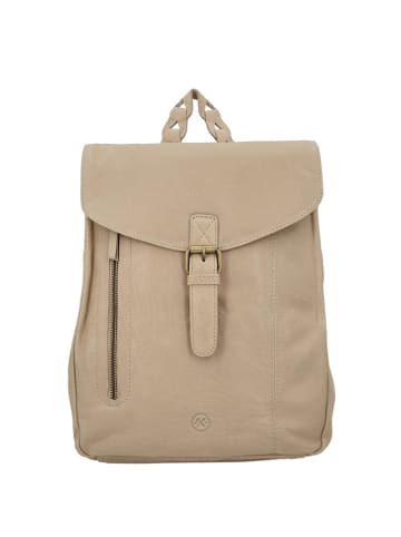 HIDE & STITCHES Leder-Rucksack "Daydreamer" in Beige - (B)25 x (H)32 x (T)12 cm