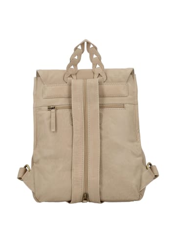 HIDE & STITCHES Leder-Rucksack "Daydreamer" in Beige - (B)25 x (H)32 x (T)12 cm