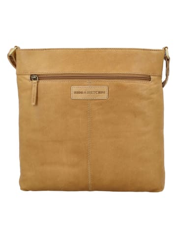 HIDE & STITCHES Leren schoudertas lichtbruin - (B)30 x (H)30 x (D)2 cm