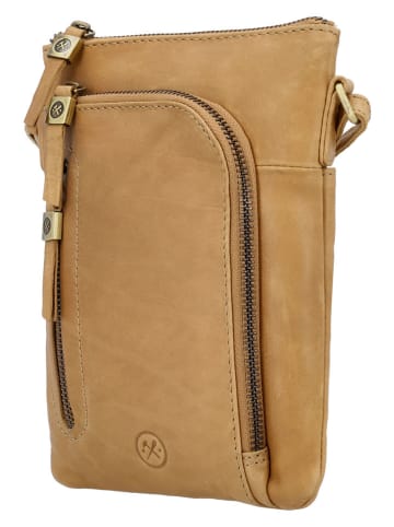 HIDE & STITCHES Skórzana torebka w kolorze jasnobrązowym - 17 x 21 x 2 cm