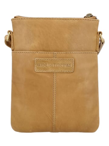 HIDE & STITCHES Leren schoudertas lichtbruin - (B)17 x (H)21 x (D)2 cm