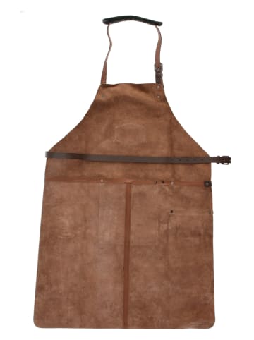 HIDE & STITCHES Leder-Grillschürze in Cognac - (B)63 x (H)85 x (T)0,50 cm