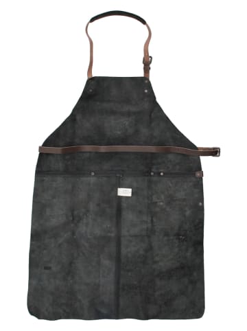 HIDE & STITCHES Leren grillschort zwart - (B)63 x (H)85 x (D)0,50 cm