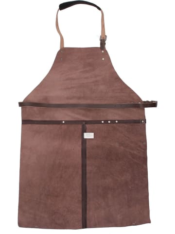HIDE & STITCHES Leder-Grillschürze in Dunkelbraun - (B)63 x (H)85 x (T)0,50 cm