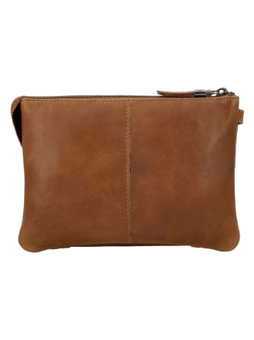 HIDE & STITCHES Leder-Umhängetasche in Hellbraun - (B)23 x (H)16 x (T)4 cm