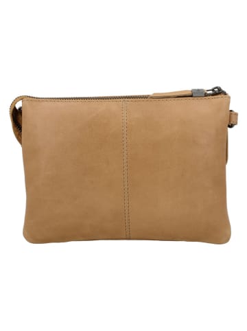 HIDE & STITCHES Leren schoudertas "Porto" lichtbruin - (B)23 x (H)16 x (D)4 cm