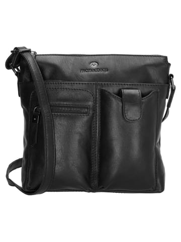 micmacbags Leder-Umhängetasche in Schwarz - (B)25 x (H)23 x (T)4 cm