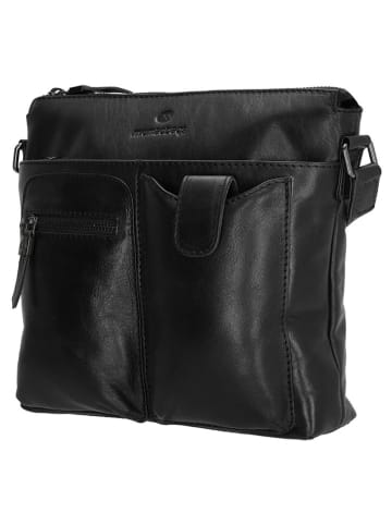 micmacbags Skórzana torebka w kolorze czarnym - 25 x 23 x 4 cm