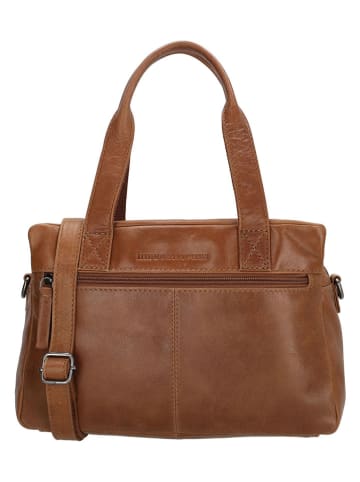 HIDE & STITCHES Leder-Henkeltasche in Hellbraun - (B)41 x (H)31 x (T)11 cm