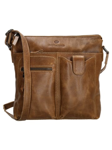 micmacbags Leder-Umhängetasche in Hellbraun - (B)25 x (H)23 x (T)4 cm