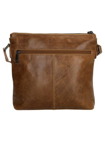 micmacbags Skórzana torebka w kolorze jasnobrązowym - 25 x 23 x 4 cm