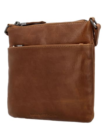 HIDE & STITCHES Leren schoudertas lichtbruin - (B)20 x (H)18 x (D)1,5 cm