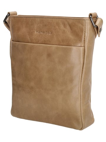 micmacbags Skórzana torebka w kolorze beżowym - 23 x 24 x 6 cm