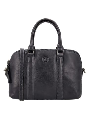 HIDE & STITCHES Leren handtas "Porto" zwart - (B)21 x (H)15 x (D)6 cm