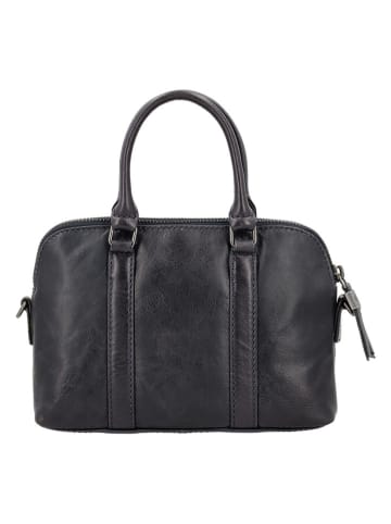 HIDE & STITCHES Leren handtas "Porto" zwart - (B)21 x (H)15 x (D)6 cm