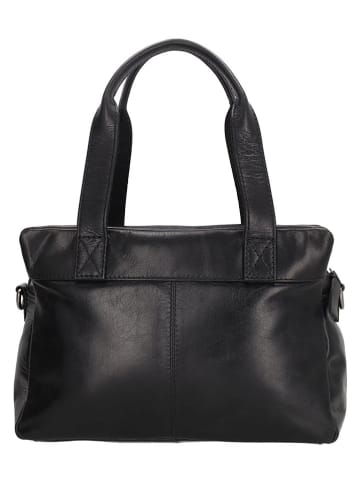 HIDE & STITCHES Leren handtas "Porto" zwart - (B)41 x (H)31 x (D)11 cm