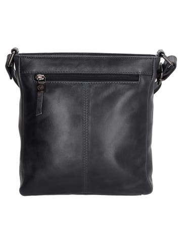 micmacbags Leder-Umhängetasche in Schwarz - (B)23 x (H)24 x (T)6 cm