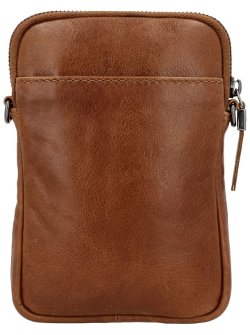 HIDE & STITCHES Leder-Handytasche in Hellbraun - (B)13 x (H)19 x (T)2 cm