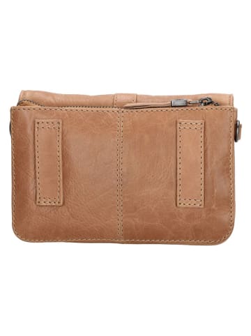 HIDE & STITCHES Leder-Umhängetasche "Porto" in Camel - (B)19 x (H)11,5 x (T)5 cm
