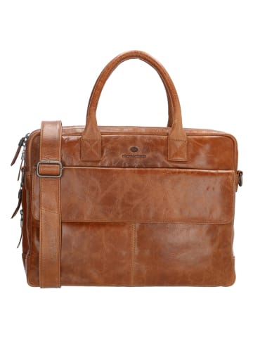 micmacbags Skórzana torebka w kolorze jasnobrązowym - 41 x 31 x 11 cm