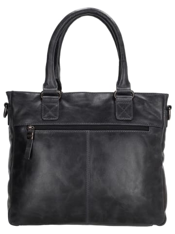 micmacbags Leder-Schultertasche in Anthrazit - (B)28 x (H)33,5 x (T)9 cm