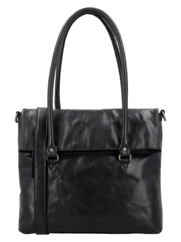 HIDE & STITCHES Leren schoudertas "Westland" zwart - (B)36 x (H)29 x (D)9 cm