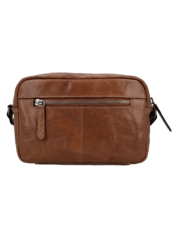 HIDE & STITCHES Leren schoudertas "Westland" cognackleurig - (B)22 x (H)14 x (D)6 cm